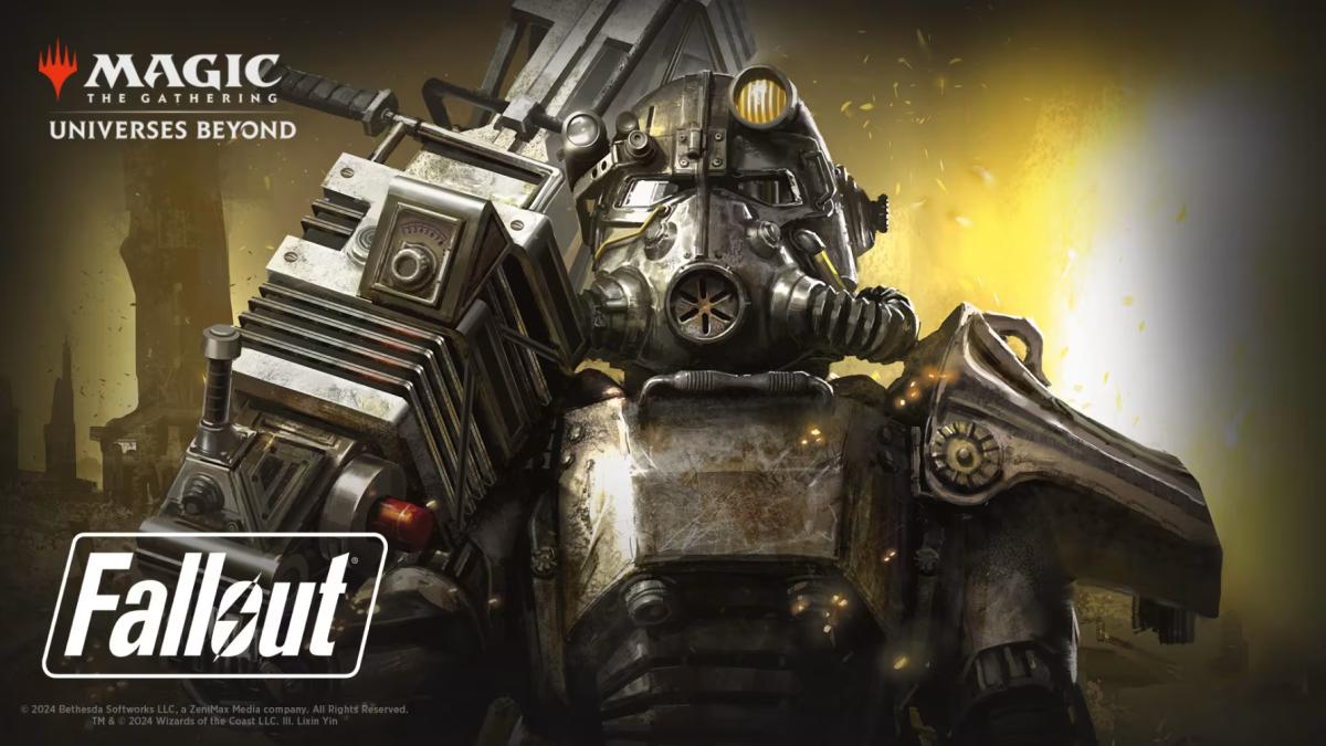 Fallout character on a Magic: The Gathering poster.
