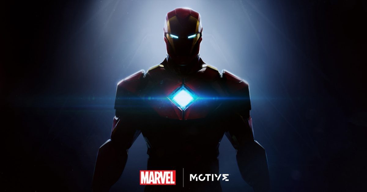 Iron Man poster showing the superhero hidden by shadows.