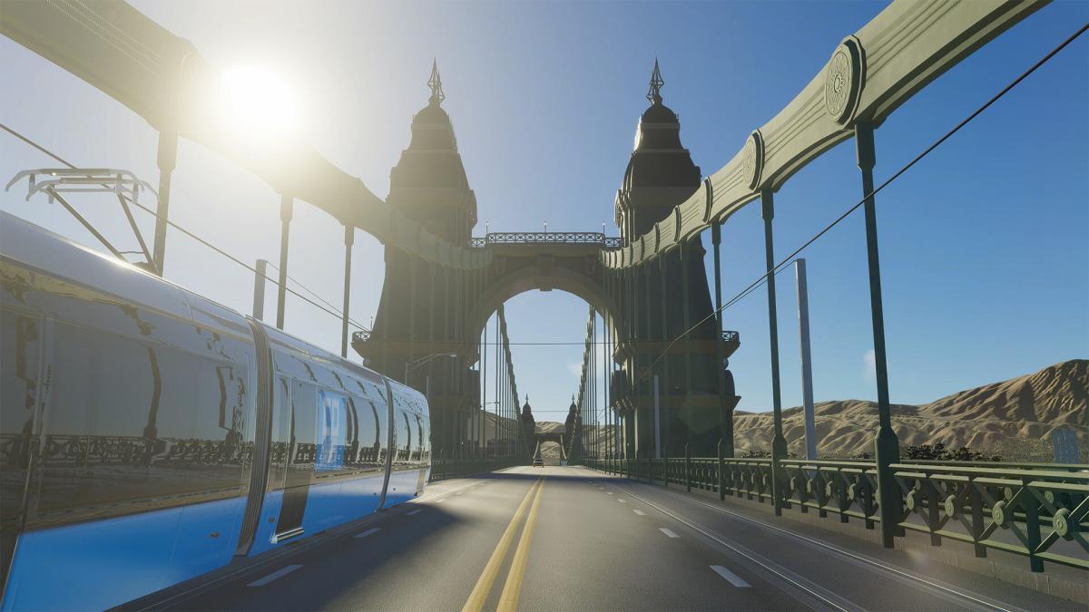 Cities: Skylines 2 screenshot of a bridge.