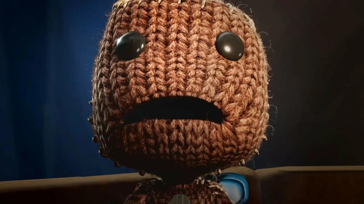 LittleBigPlanet's Sackboy with a sad expression on his face.