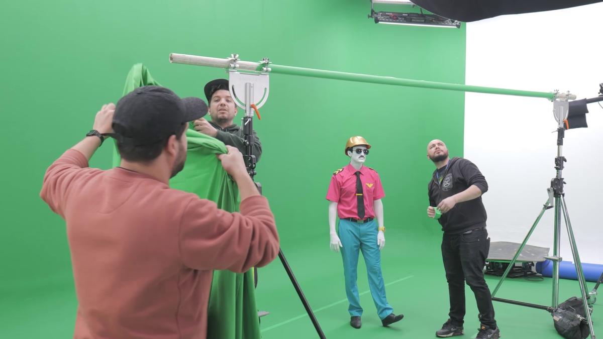 Just Dance 2024 performance capture against green screen