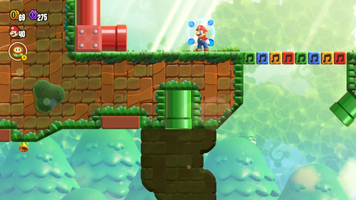 Super Mario Bros. Wonder Piranha Plants on Parade level secret red pipe