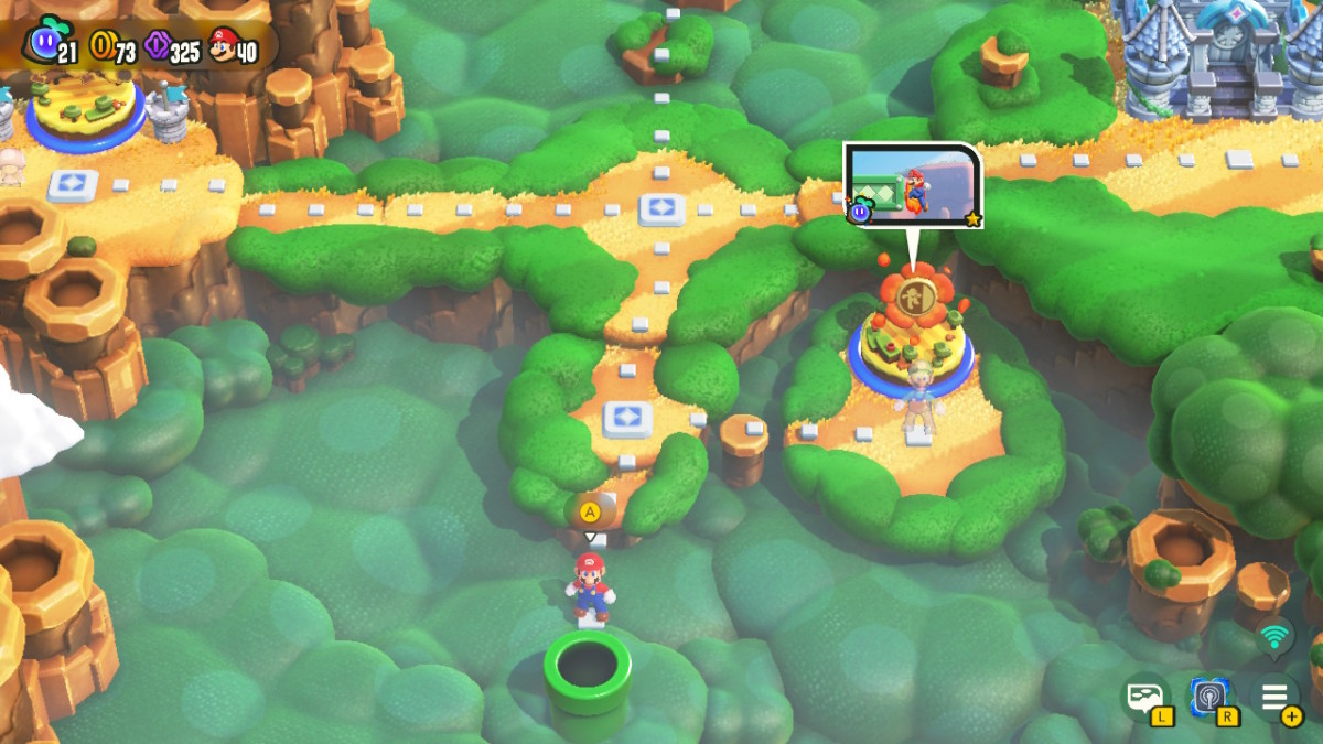 Pipe below World 1's palace in Super Mario Bros. Wonder that leads to a Captain Toad location.