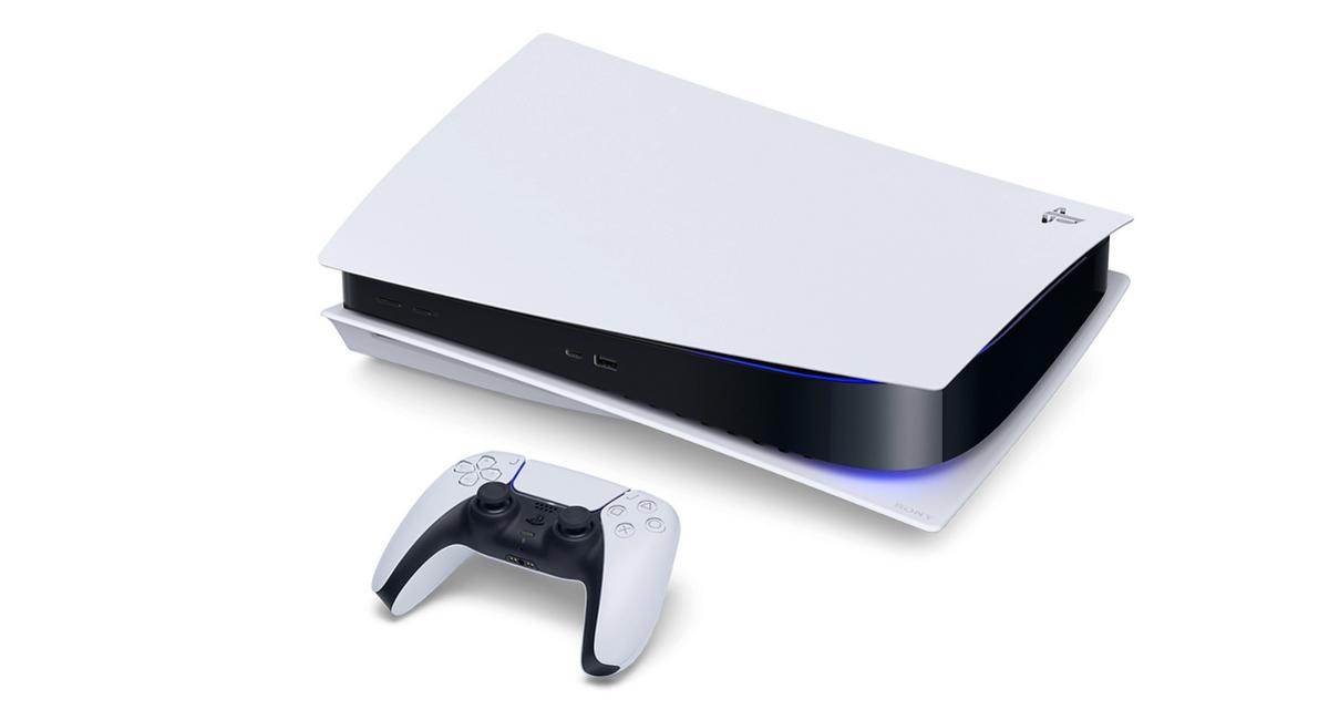 Sony PS5 Slim with controller on white background.