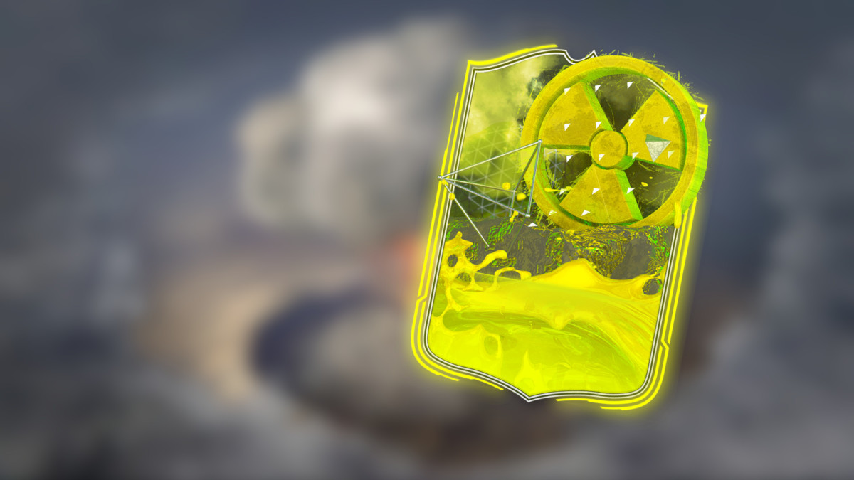 The EA FC 24 Radioactive card design with a nuclear explosion in the background.
