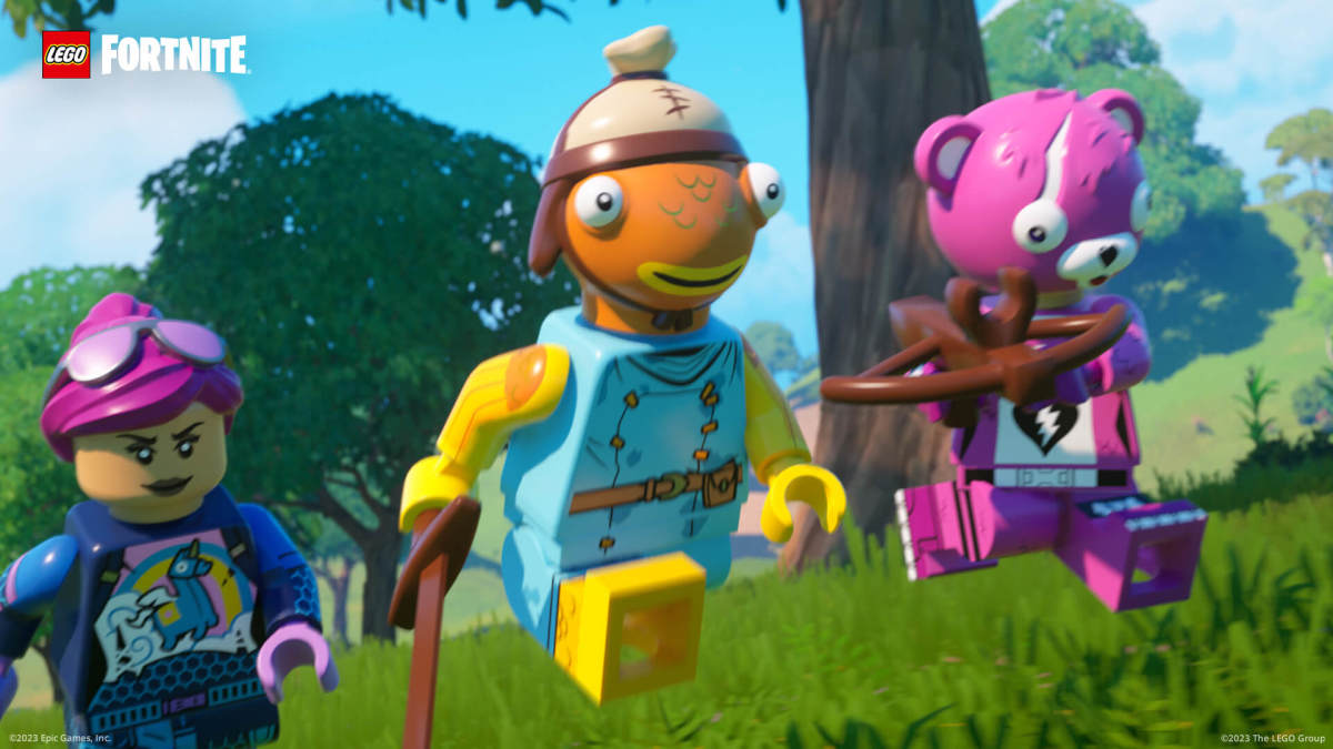 LEGO Fortnite characters in action