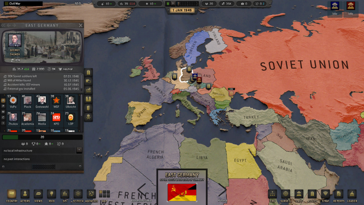 Espiocracy screenshot showing part of the globe.
