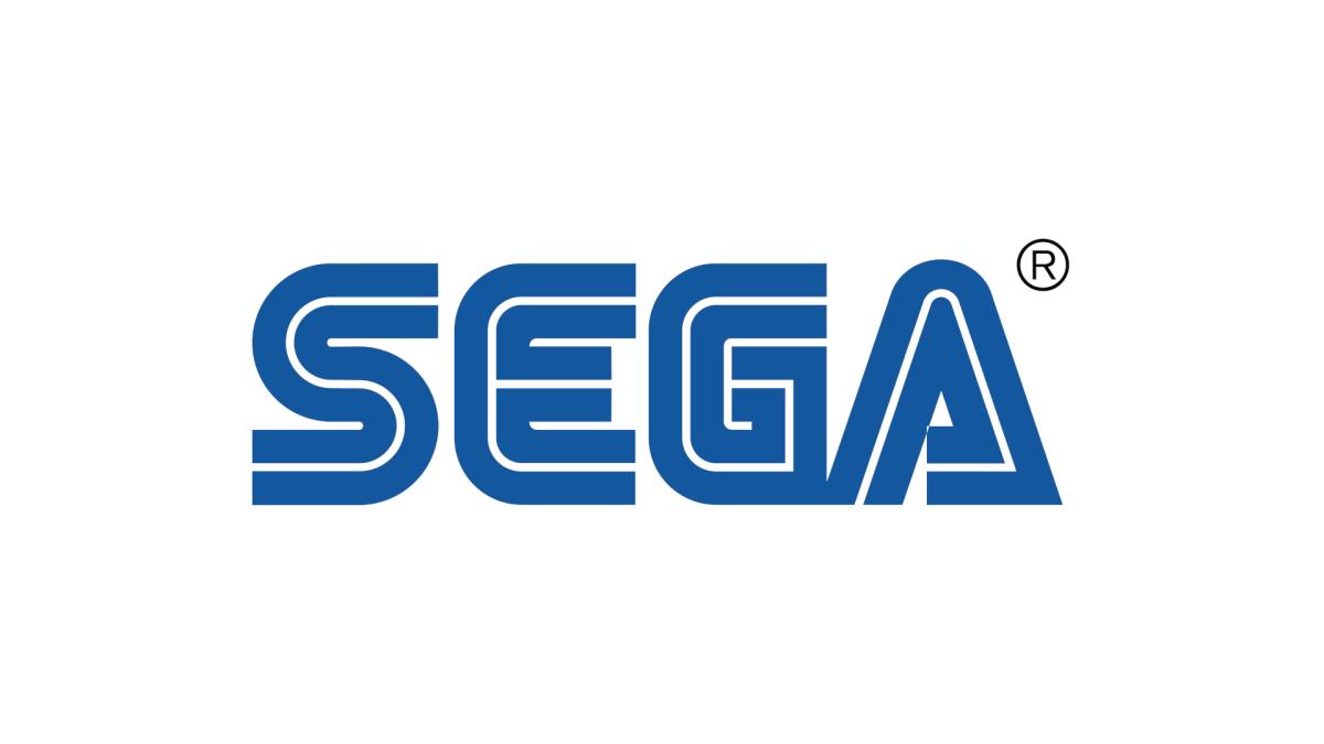 Sega logo in blue on white background.