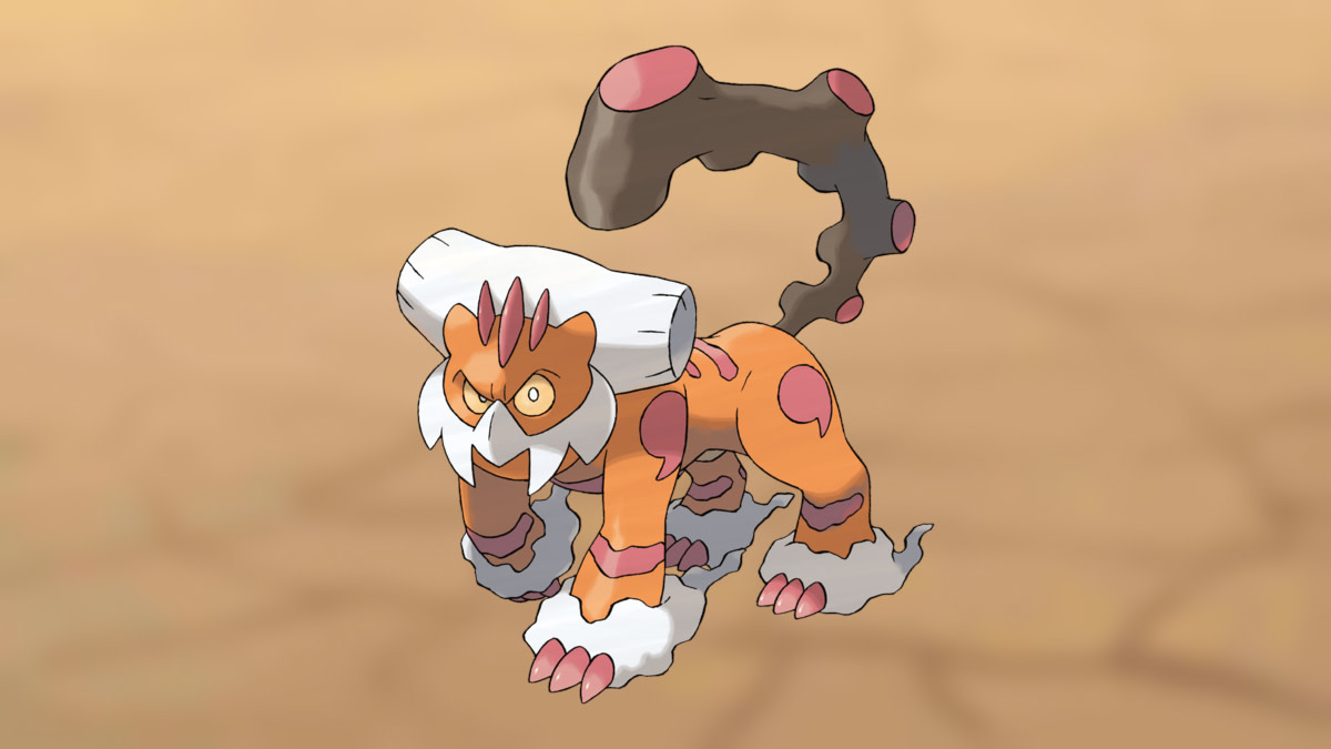 Pokémon Landorus (Therian Forme) on Ground-type background.