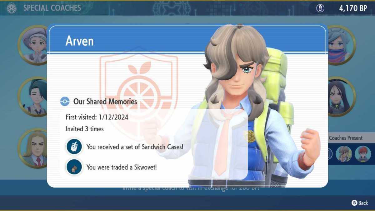 Pokemon SV special coach Arven
