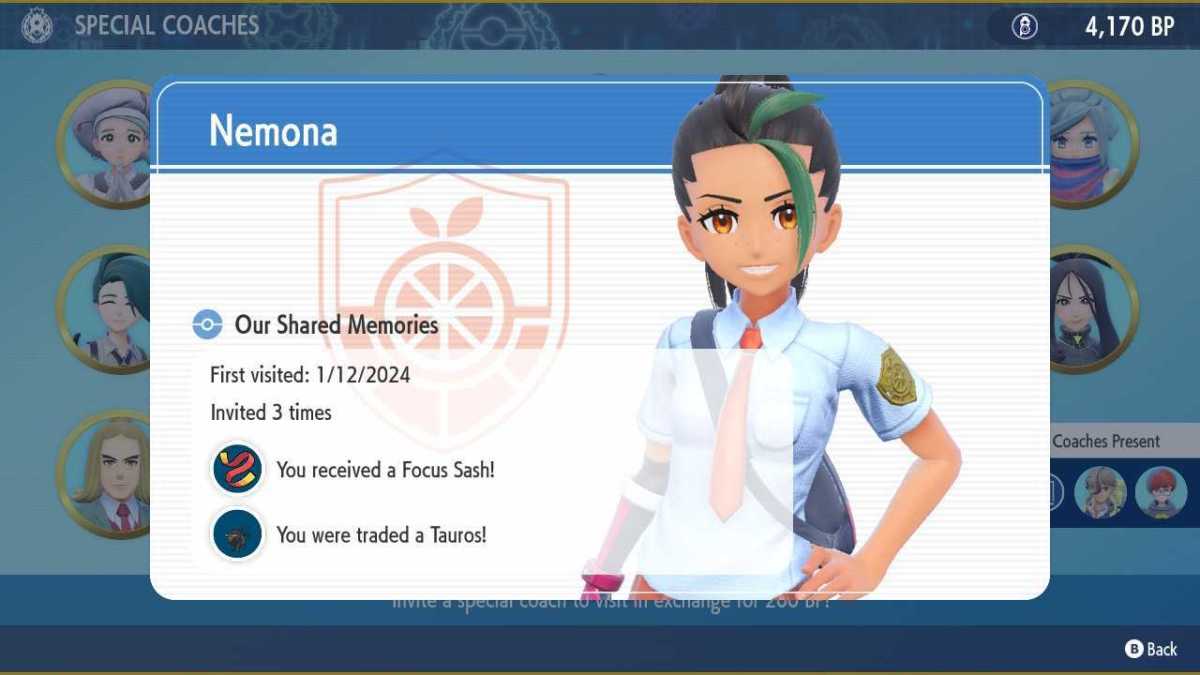 Pokemon SV special coach Nemona