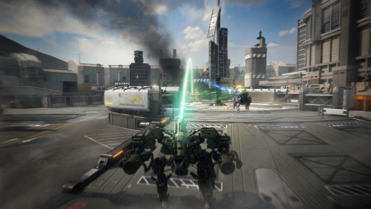 Armor Attack screenshot showing some mechs shooting each other.