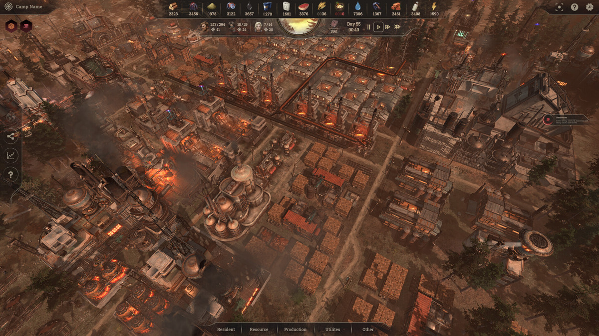 New Cycle screenshot showing a dieselpunk city.