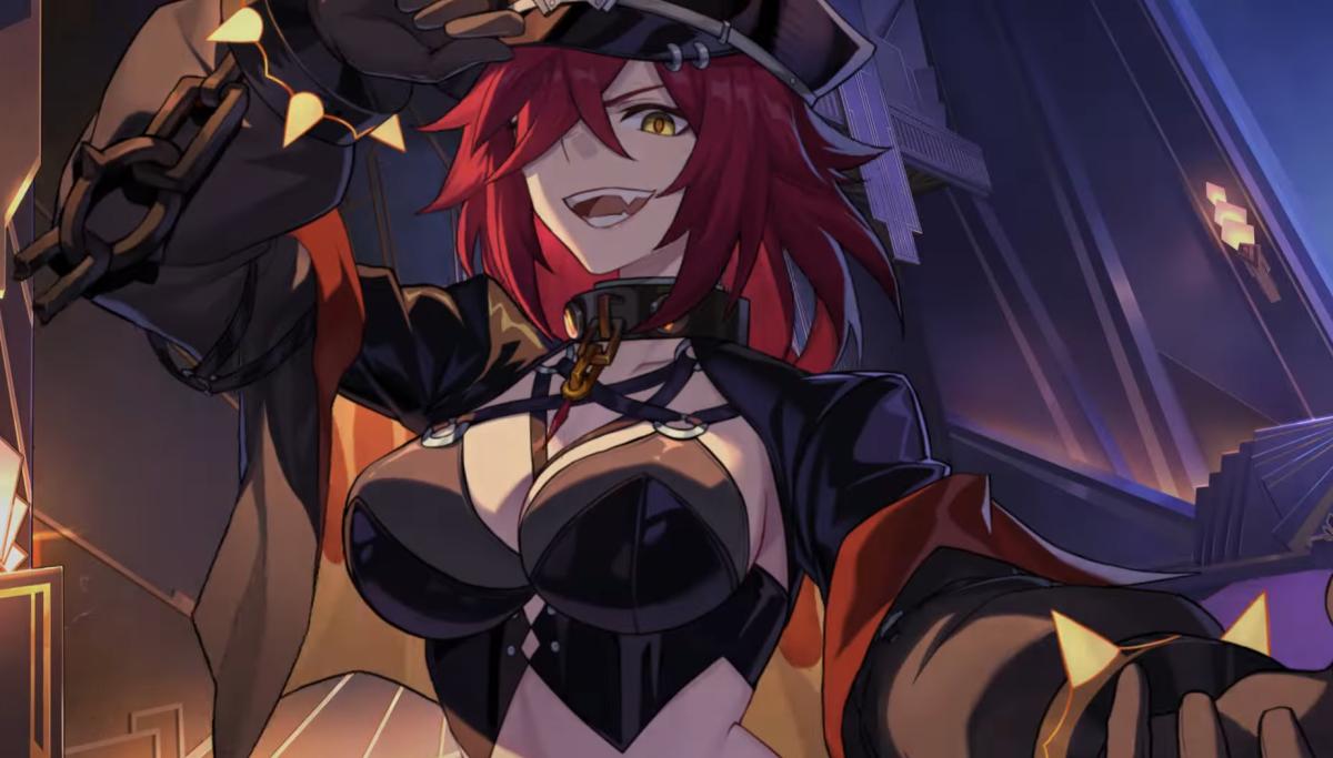 Honkai: Star Rail Caterina, a red-haired woman clad in revealing leather gear.