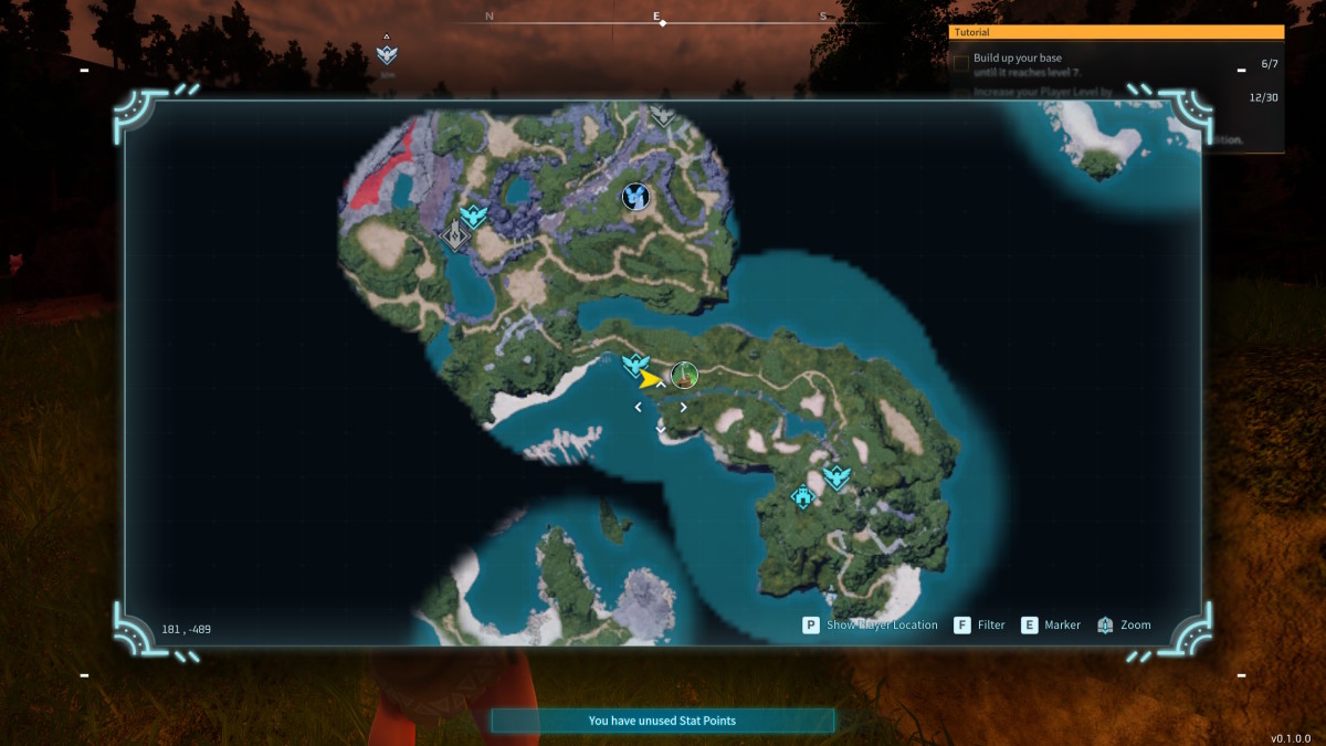 A Palworld map page showing the Foxparks location near the game's second fast travel point
