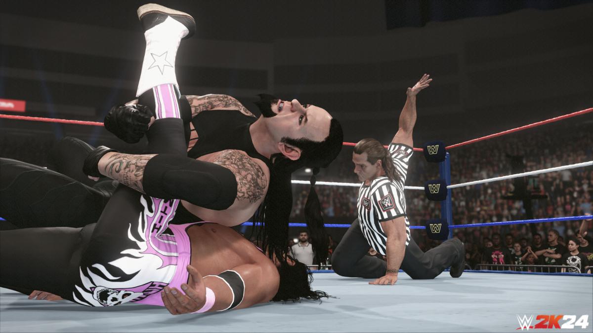 WWE 2K24 The Undertaker vs Bret Hart with Shawn Michaels as the special guest referee