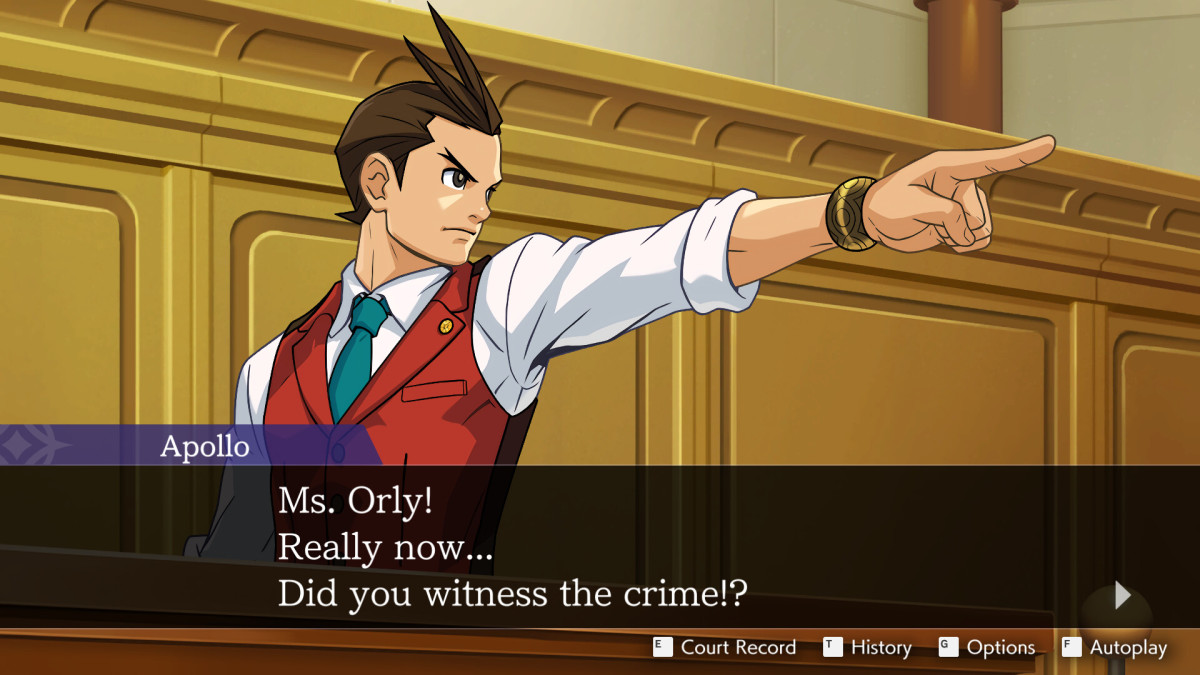 Apollo Justice pointing in Apollo Justice Ace Attorney Trilogy