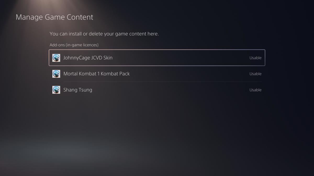 Under Manage Game Content you can viewed installed DLCs, and DLCs tied to your account.